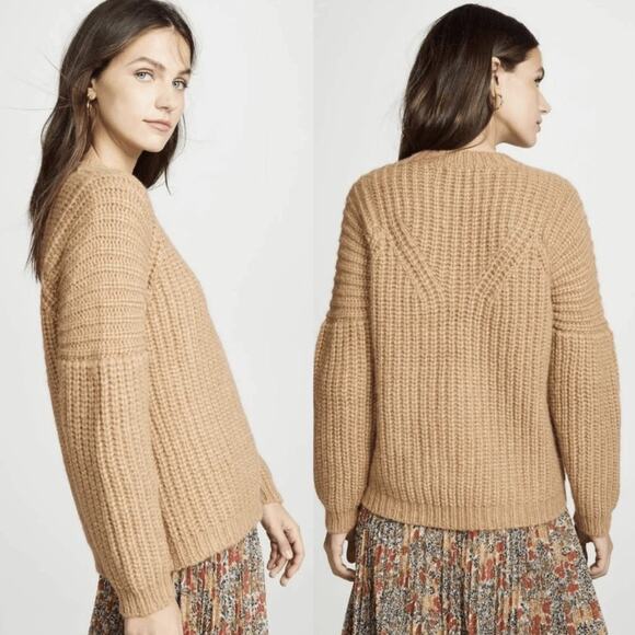 Ulla Johnson Kitty Sweater Baby Alpaca Tan Size Small - Picture 1 of 6